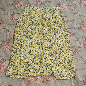 Lemon Print Pencil Skirt